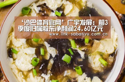 ‘沙巴体育官网’广宇发展:前3季度归属股东净利润24.60亿元 同比增6.64%(图1) 沙巴体育app