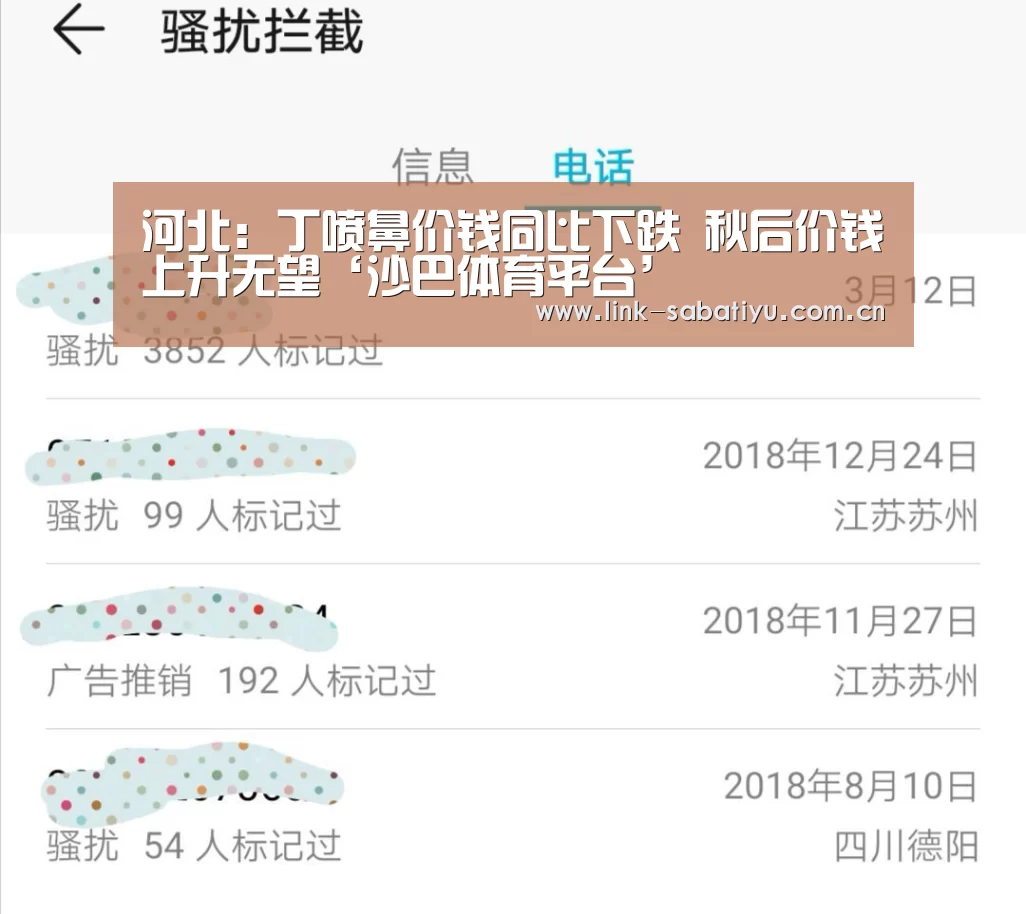 河北:丁喷鼻价钱同比下跌 秋后价钱上升无望‘沙巴体育平台’(图2) 沙巴体育官网